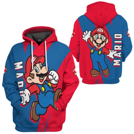 Gearhumans 3D Happy Mario Custom Hoodie Tshirt Apparel