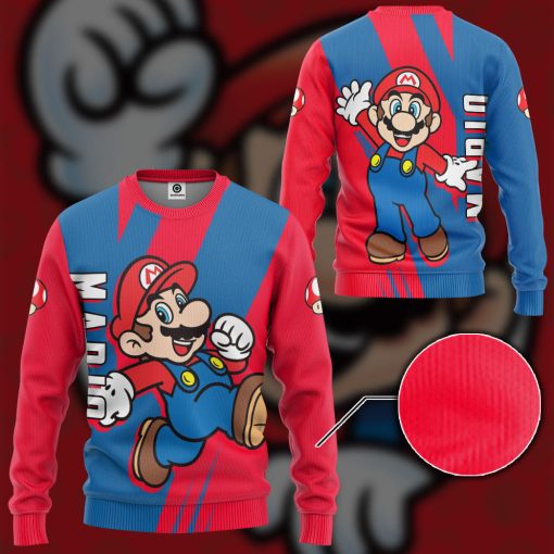 Gearhumans 3D Happy Mario Custom Hoodie Tshirt Apparel