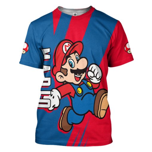 Gearhumans 3D Happy Mario Custom Hoodie Tshirt Apparel