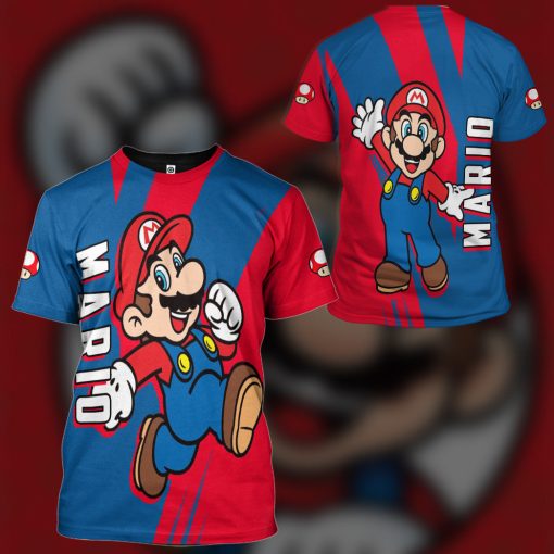Gearhumans 3D Happy Mario Custom Hoodie Tshirt Apparel