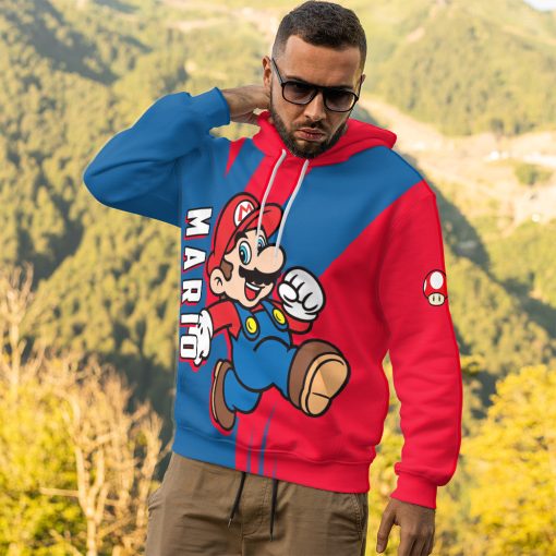 Gearhumans 3D Happy Mario Custom Hoodie Tshirt Apparel