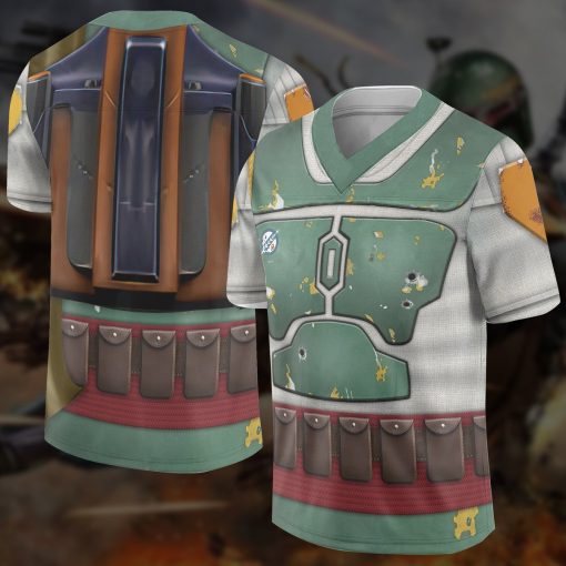 Gearhumans 3D Boba Fett Fighting Hockey Version Custom Jersey - Image 4