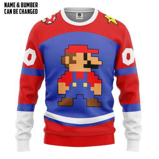 Gearhumans 3D Mario Sports Ver 2 Custom Name Custom Number Hoodie Tshirt Apparel - Image 2