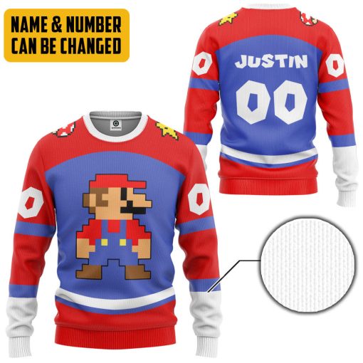 Gearhumans 3D Mario Sports Ver 2 Custom Name Custom Number Hoodie Tshirt Apparel - Image 6