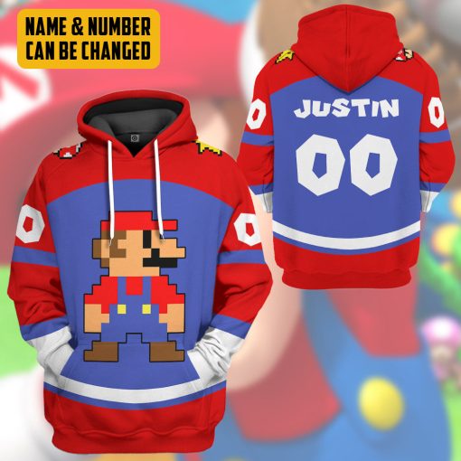 Gearhumans 3D Mario Sports Ver 2 Custom Name Custom Number Hoodie Tshirt Apparel - Image 10