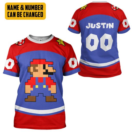 Gearhumans 3D Mario Sports Ver 2 Custom Name Custom Number Hoodie Tshirt Apparel - Image 7