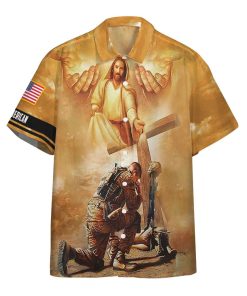 Gearhumans 3D US Veteran Jesus Custom Hawaiian Shirt