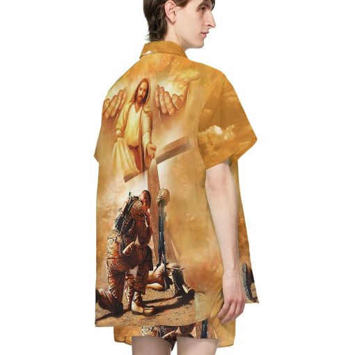 Gearhumans 3D US Veteran Jesus Custom Hawaiian Shirt