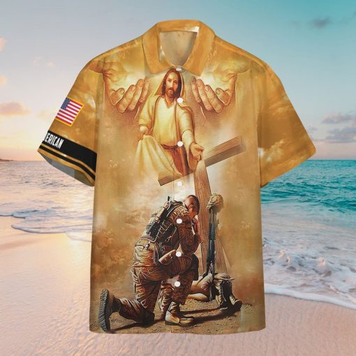 Gearhumans 3D US Veteran Jesus Custom Hawaiian Shirt