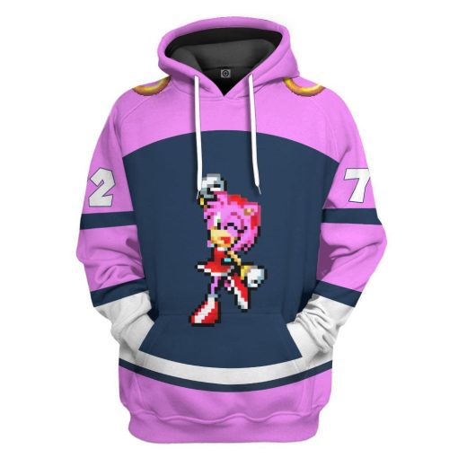 Gearhumans 3D STH Amy Rose Custom Name Custom Number Tshirt Hoodie Apparel