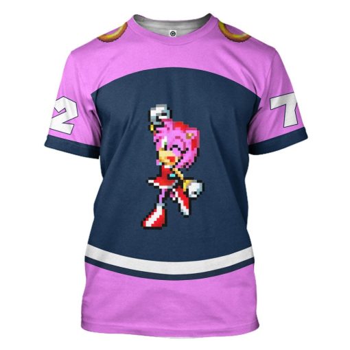 Gearhumans 3D STH Amy Rose Custom Name Custom Number Tshirt Hoodie Apparel