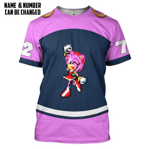 Gearhumans 3D STH Amy Rose Custom Name Custom Number Tshirt Hoodie Apparel