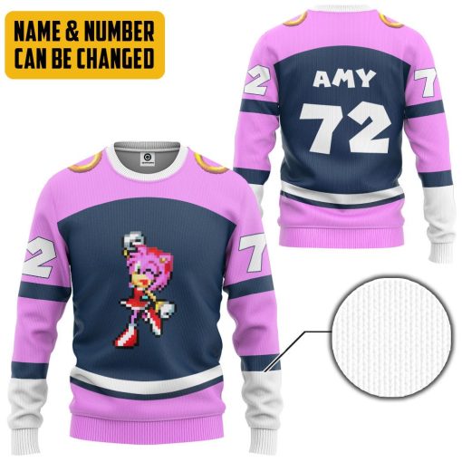 Gearhumans 3D STH Amy Rose Custom Name Custom Number Tshirt Hoodie Apparel