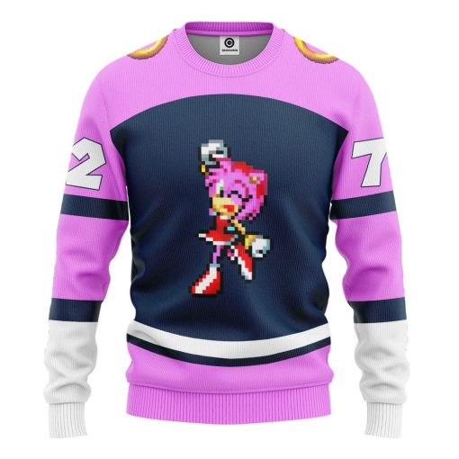 Gearhumans 3D STH Amy Rose Custom Name Custom Number Tshirt Hoodie Apparel