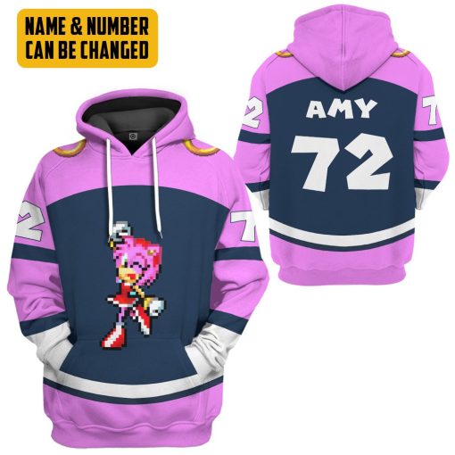 Gearhumans 3D STH Amy Rose Custom Name Custom Number Tshirt Hoodie Apparel