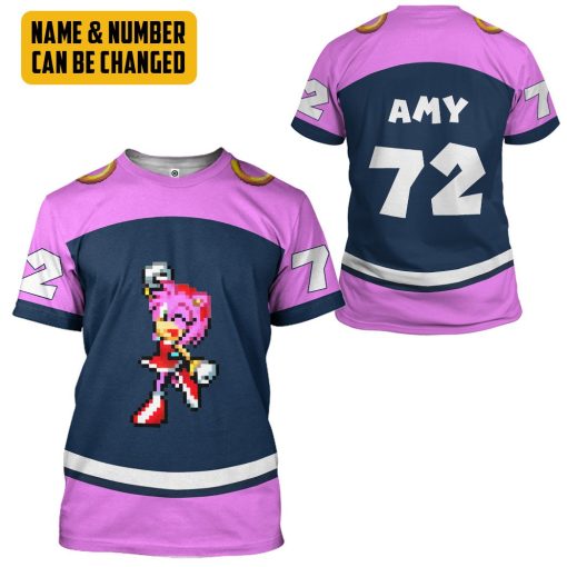 Gearhumans 3D STH Amy Rose Custom Name Custom Number Tshirt Hoodie Apparel