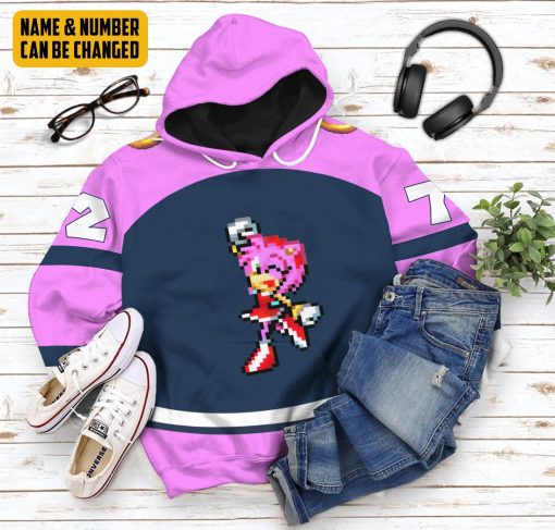 Gearhumans 3D STH Amy Rose Custom Name Custom Number Tshirt Hoodie Apparel