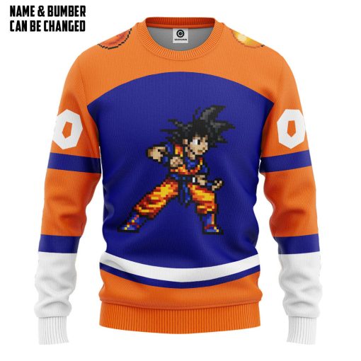 Gearhumans 3D DBZ Goku Custom Name Custom Number Tshirt Hoodie Apparel - Image 2