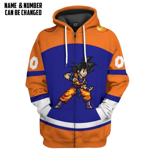 Gearhumans 3D DBZ Goku Custom Name Custom Number Tshirt Hoodie Apparel - Image 4