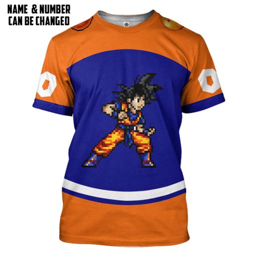 Gearhumans 3D DBZ Goku Custom Name Custom Number Tshirt Hoodie Apparel - Image 3