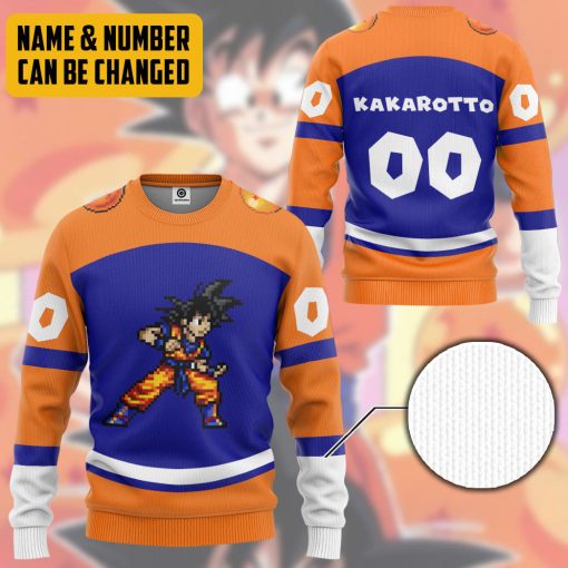 Gearhumans 3D DBZ Goku Custom Name Custom Number Tshirt Hoodie Apparel - Image 10