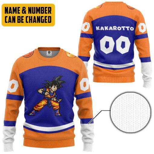 Gearhumans 3D DBZ Goku Custom Name Custom Number Tshirt Hoodie Apparel - Image 6
