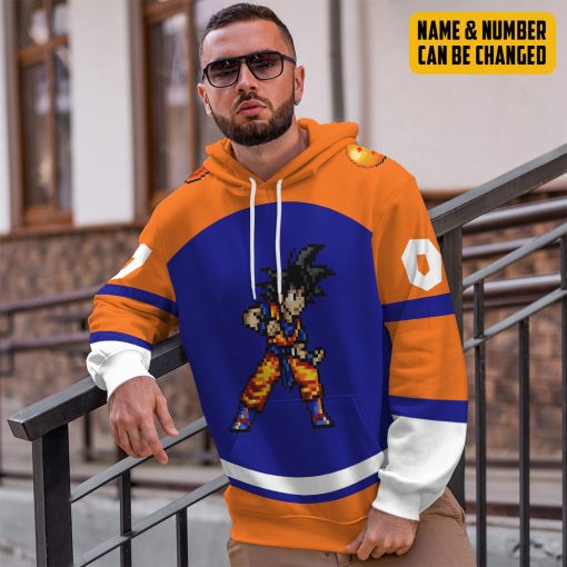 Gearhumans 3D DBZ Goku Custom Name Custom Number Tshirt Hoodie Apparel - Image 12
