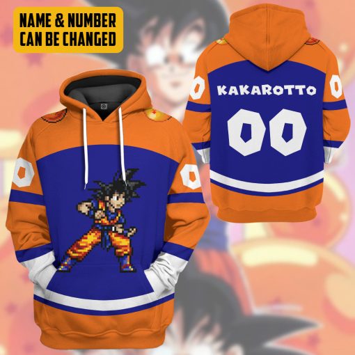 Gearhumans 3D DBZ Goku Custom Name Custom Number Tshirt Hoodie Apparel - Image 9