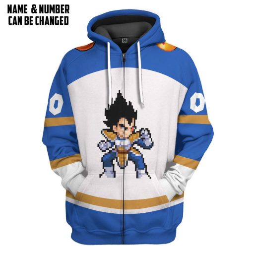 Gearhumans 3D DBZ Vegeta Custom Name Custom Number Tshirt Hoodie Apparel 4 Gearhumans 3D DBZ Vegeta Custom Name Custom Number Tshirt Hoodie Apparel - Image 4