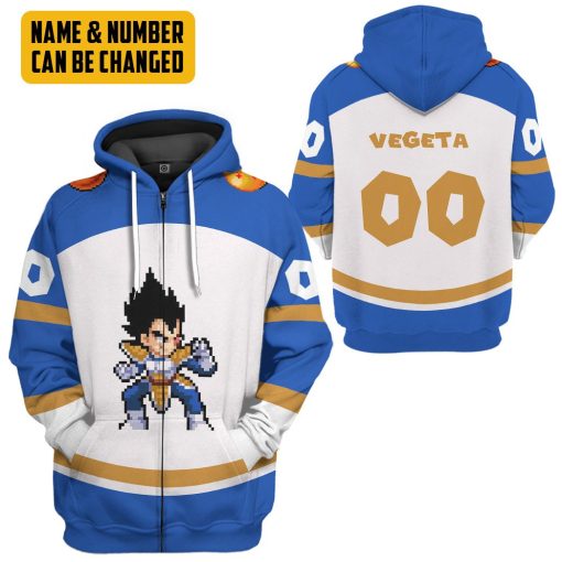 Gearhumans 3D DBZ Vegeta Custom Name Custom Number Tshirt Hoodie Apparel 8 Gearhumans 3D DBZ Vegeta Custom Name Custom Number Tshirt Hoodie Apparel - Image 8