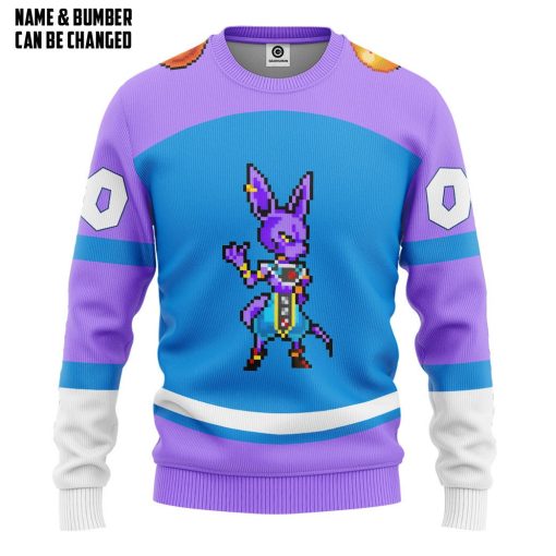 Gearhumans 3D DBZ Beerus Custom Name Custom Number Tshirt Hoodie Apparel - Image 2