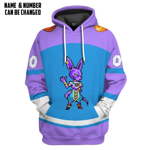 Gearhumans 3D DBZ Beerus Custom Name Custom Number Tshirt Hoodie Apparel