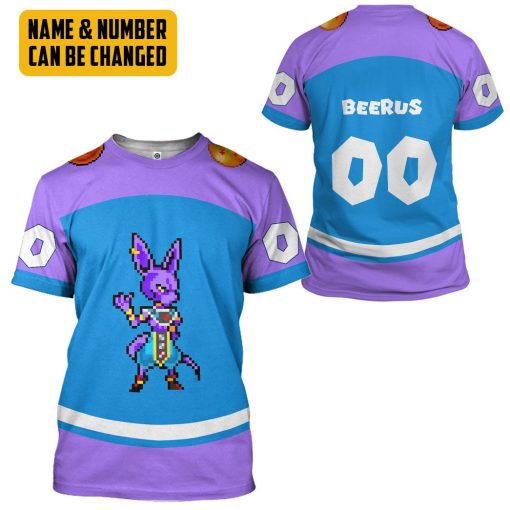 Gearhumans 3D DBZ Beerus Custom Name Custom Number Tshirt Hoodie Apparel - Image 7