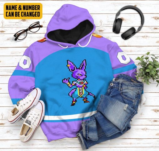 Gearhumans 3D DBZ Beerus Custom Name Custom Number Tshirt Hoodie Apparel - Image 11