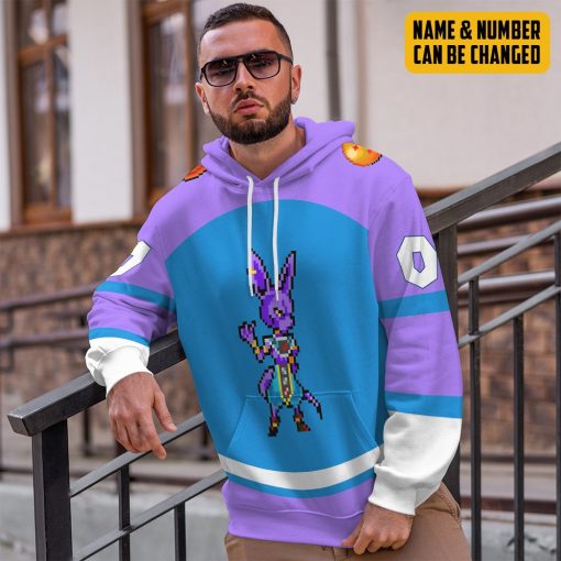 Gearhumans 3D DBZ Beerus Custom Name Custom Number Tshirt Hoodie Apparel - Image 12