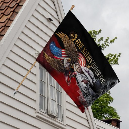 Gearhumans 3D Veteran Gift One Nation Under God Custom Flag - Image 4