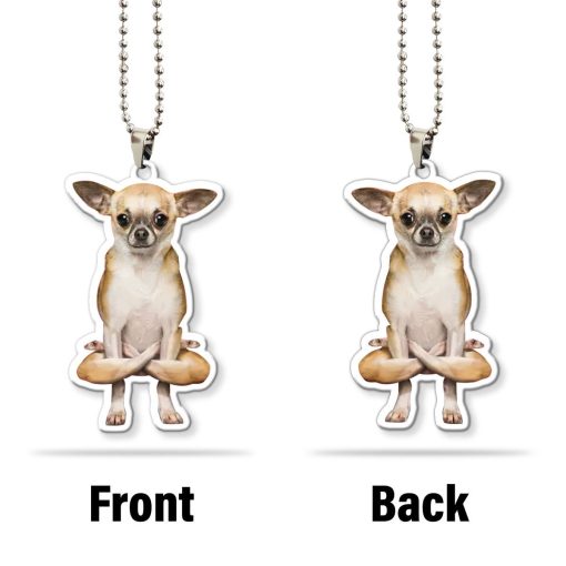 Gearhumans 3D Yoga Chihuahua Rooster Pose Variation Custom Car Hanging