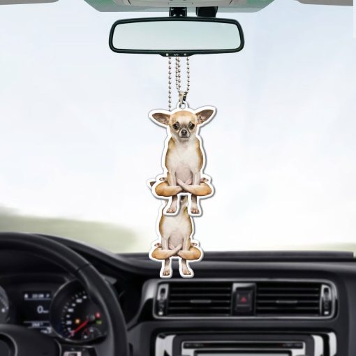 Gearhumans 3D Yoga Chihuahua Rooster Pose Variation Custom Car Hanging - Image 2