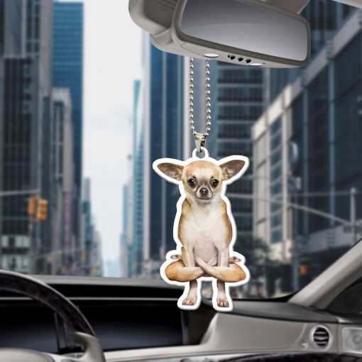 Gearhumans 3D Yoga Chihuahua Rooster Pose Variation Custom Car Hanging - Image 5