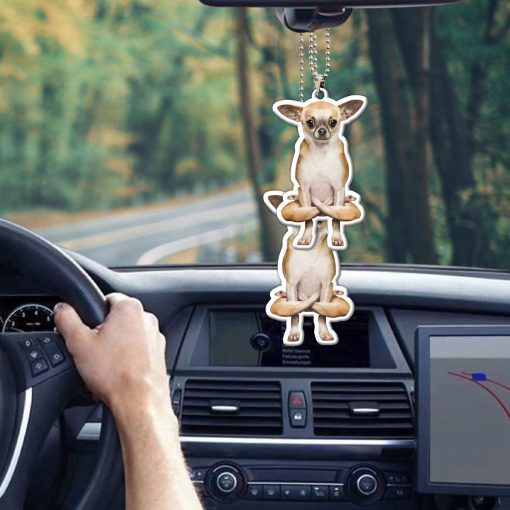 Gearhumans 3D Yoga Chihuahua Rooster Pose Variation Custom Car Hanging - Image 8
