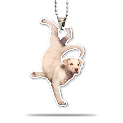 Gearhumans 3D Yoga Golden Labrador One Arm Handstand Custom Car Hanging - Image 2