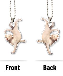 Gearhumans 3D Yoga Golden Labrador One Arm Handstand Custom Car Hanging