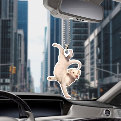 Gearhumans 3D Yoga Golden Labrador One Arm Handstand Custom Car Hanging - Image 5