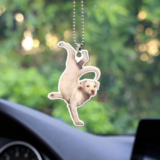 Gearhumans 3D Yoga Golden Labrador One Arm Handstand Custom Car Hanging - Image 6