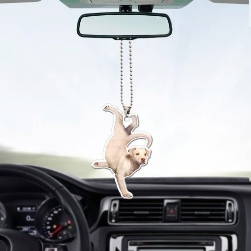 Gearhumans 3D Yoga Golden Labrador One Arm Handstand Custom Car Hanging - Image 7