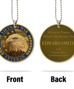 Gearhumans 3D Vietnam Veteran Lapel Pin Custom Name Car Hanging