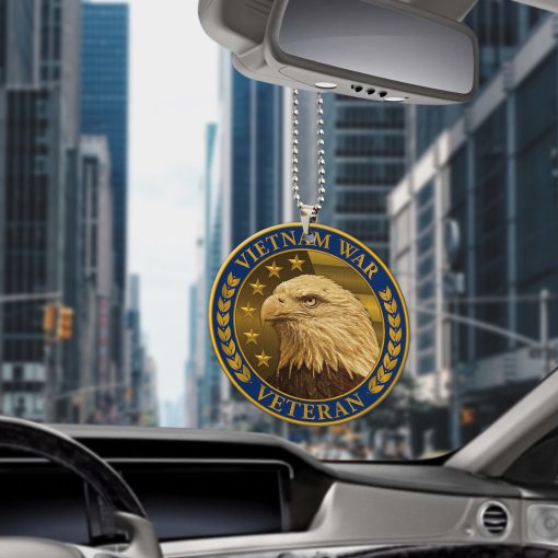 Gearhumans 3D Vietnam Veteran Lapel Pin Custom Name Car Hanging