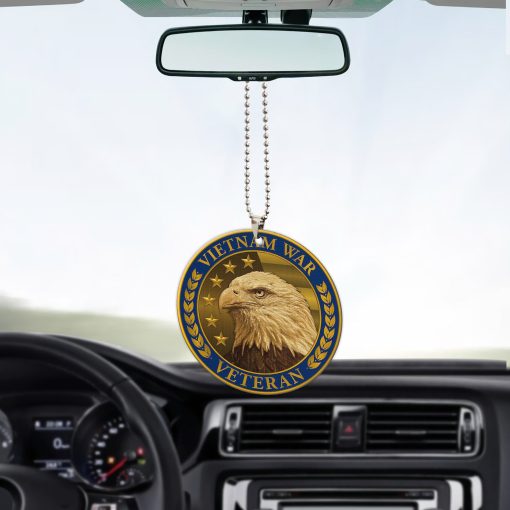 Gearhumans 3D Vietnam Veteran Lapel Pin Custom Name Car Hanging
