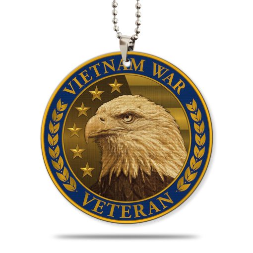 Gearhumans 3D Vietnam Veteran Lapel Pin Custom Name Car Hanging
