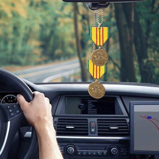 Gearhumans 3D Vietnam Veteran Vietnam Service Medal Custom Car Hanging